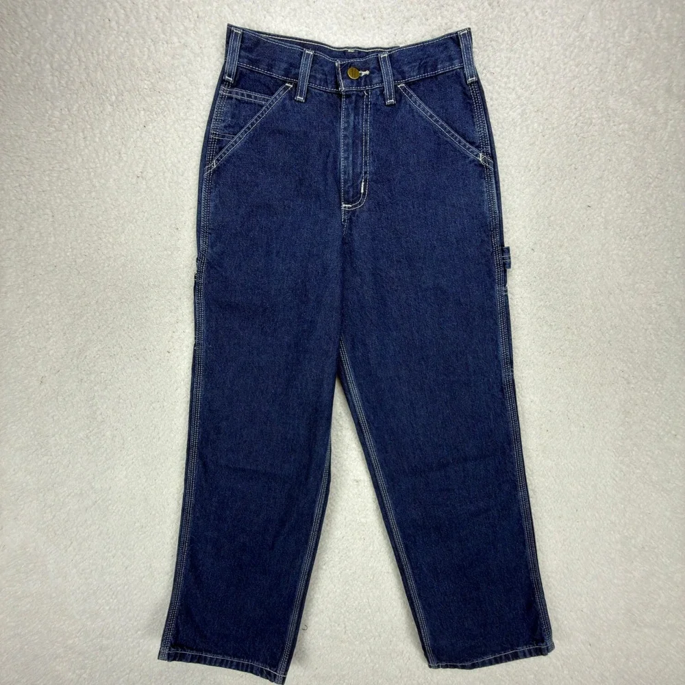 Carhartt Kids 14 Slim Dungaree Fit Denim Carpenter Jeans Blue Y25 DST NWT
